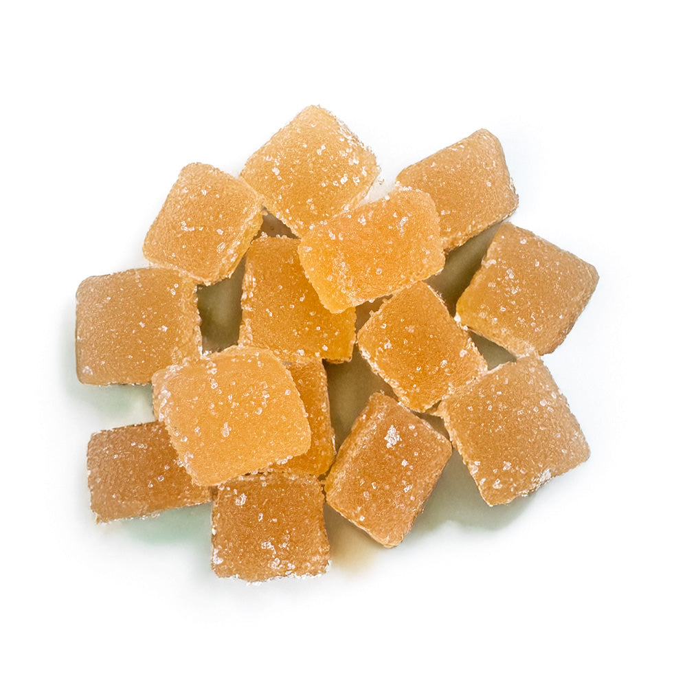 Tas de gummies au THC oranges